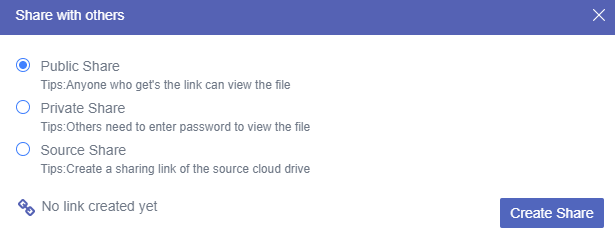 Share Cloud Files from MultCloud
