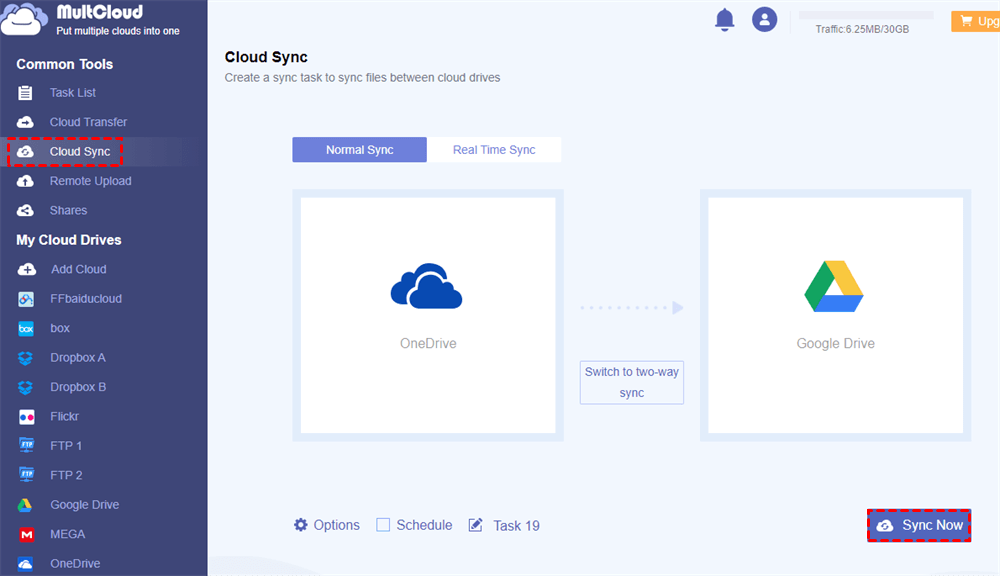 Sync OneDrive to Google Drive