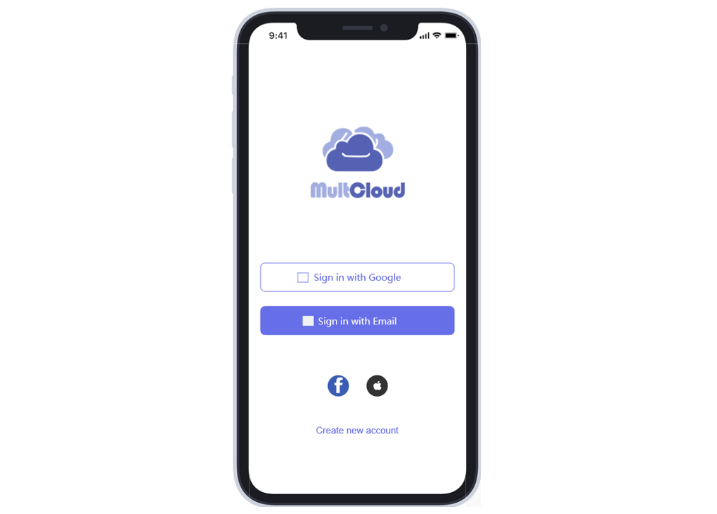 Sign in to MultCloud on Android