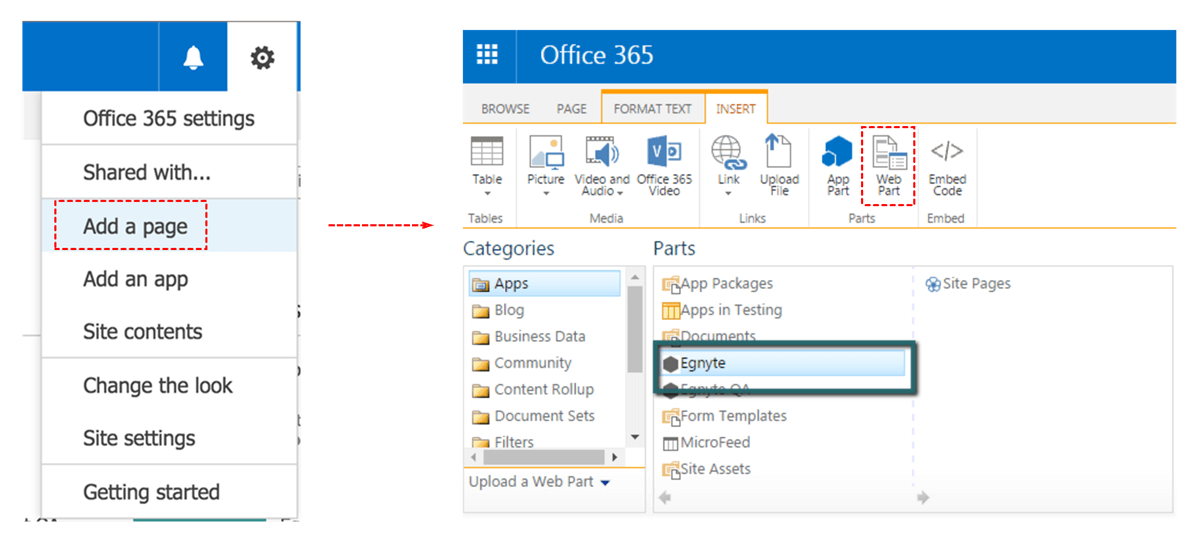 Add Egnyte to Office 365