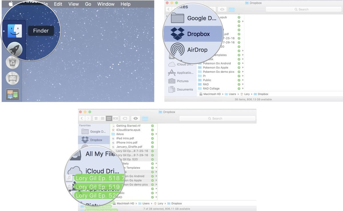 Drag and Drop from Dropbox to iCloud