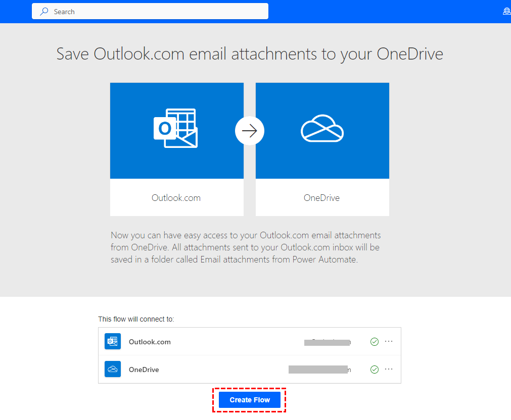 Connect Outlook and OneDrive