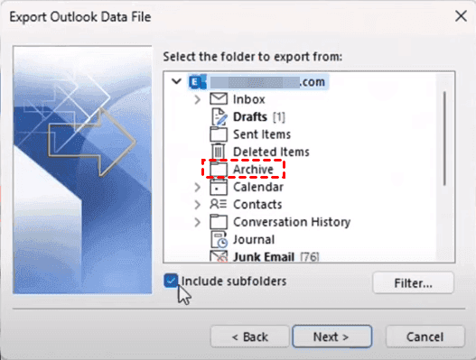 Export Outlook Archive Emails