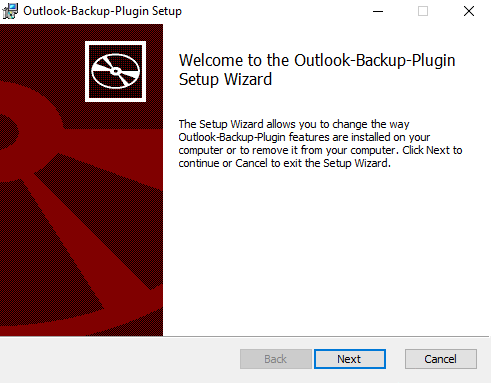 Outlook Backup Plugin Setup