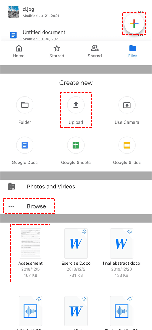 Add Document to Google Drive App