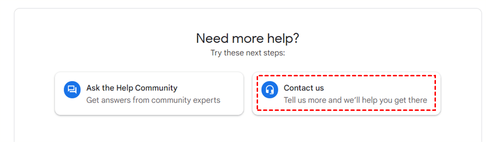 Contact the Google Support Team