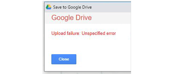 Google Drive Upload Failure