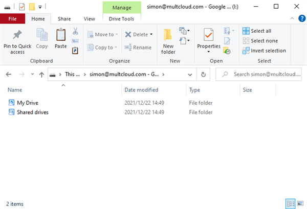Add Google Shared Drives to Windows File Explorer