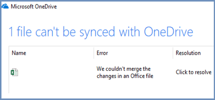 OneDrive Cannot Upload Conflict File