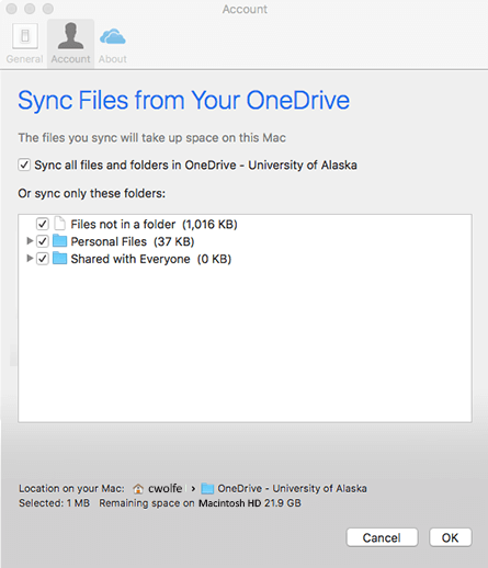 OneDrive Mac General Sync