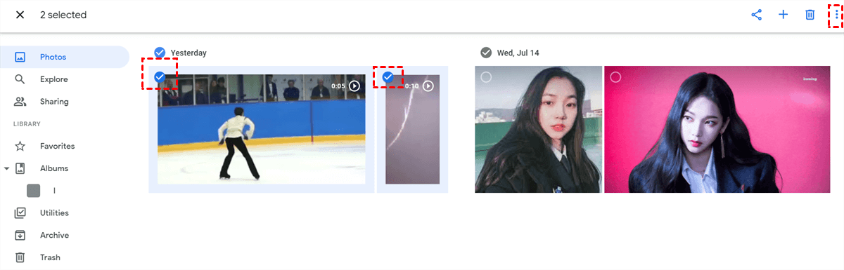 Select Videos to Download on Google Photos