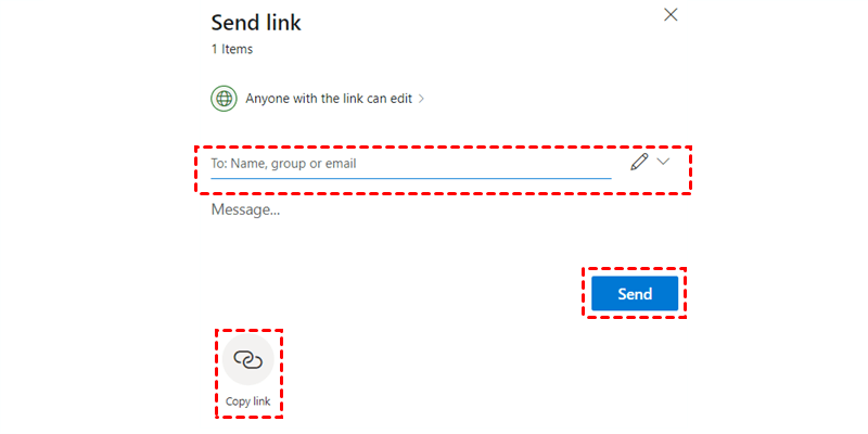 Send Email or Copy Link