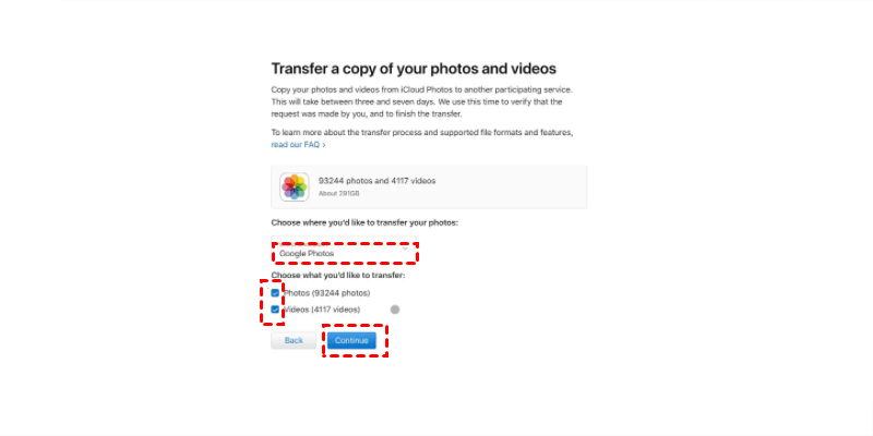 Transfer a Copy from iCloud to Google Photos