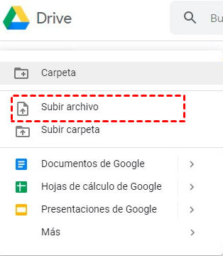 subir en google drive