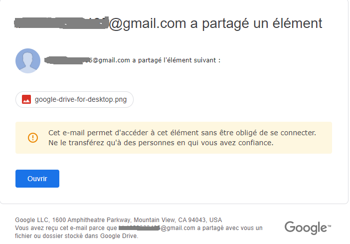 Recevoir un e-mail de Google Drive