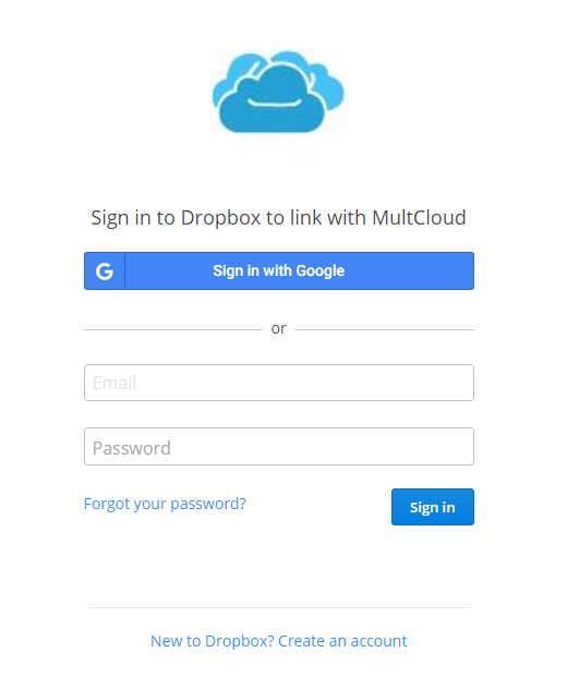 Sign in Dropbox