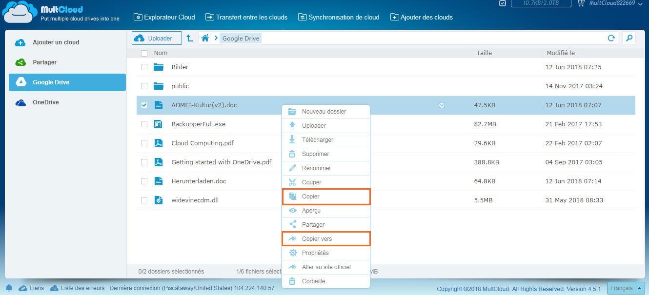 Façons de transférer Google Drive vers OneDrive