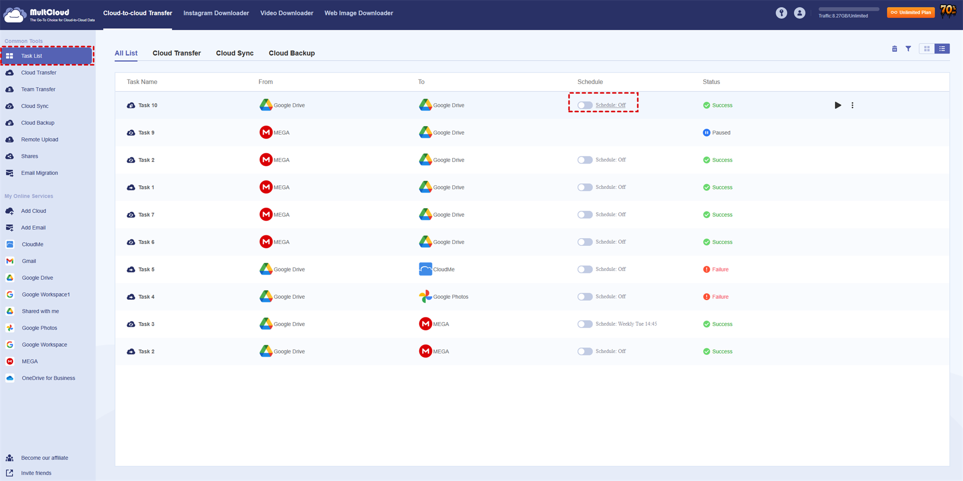 Schedule Existed Task