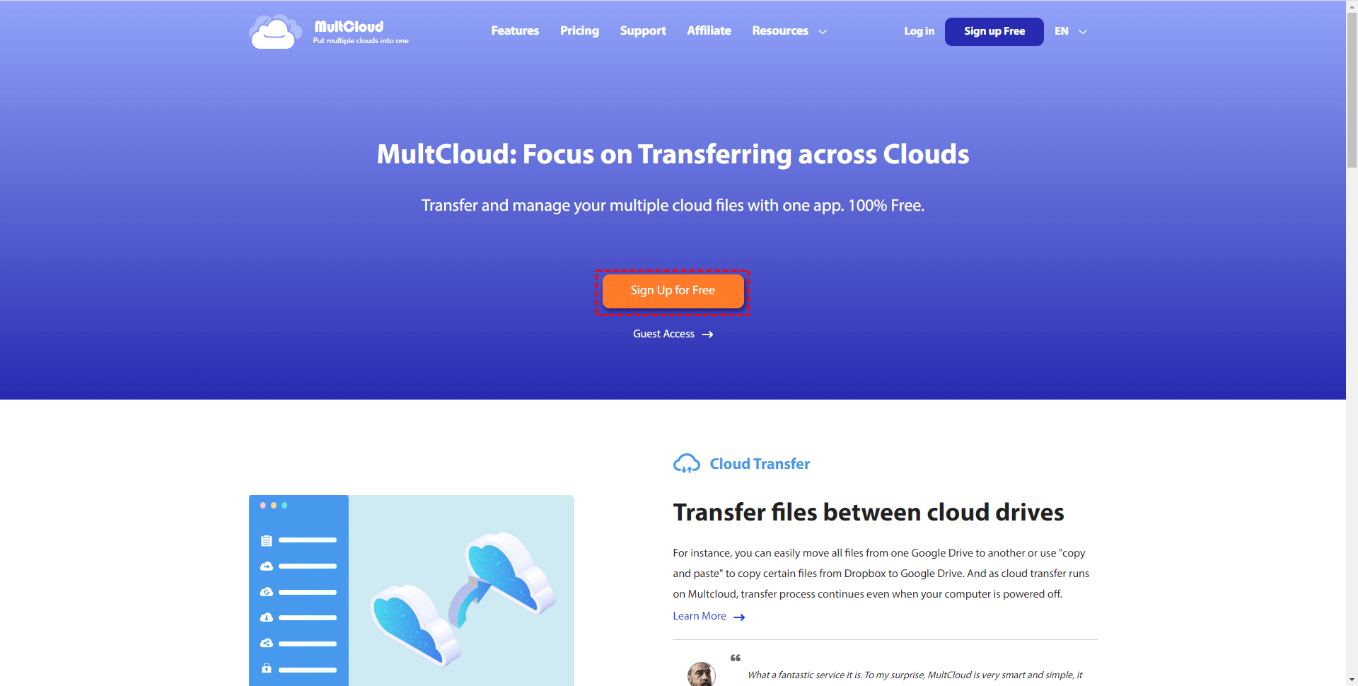 Sign Up for A MultCloud Account