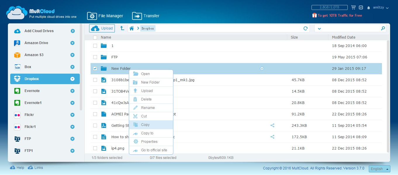 Multcloudでdropboxからmegaに移行する