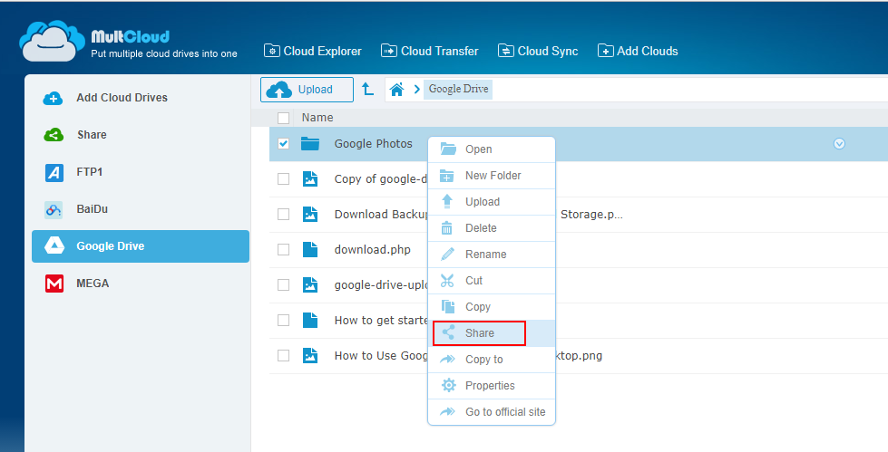 MultCloud Google Drive Management MultCloud Google Drive Management