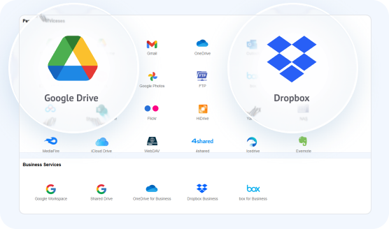 Add Dropbox and Google Drive