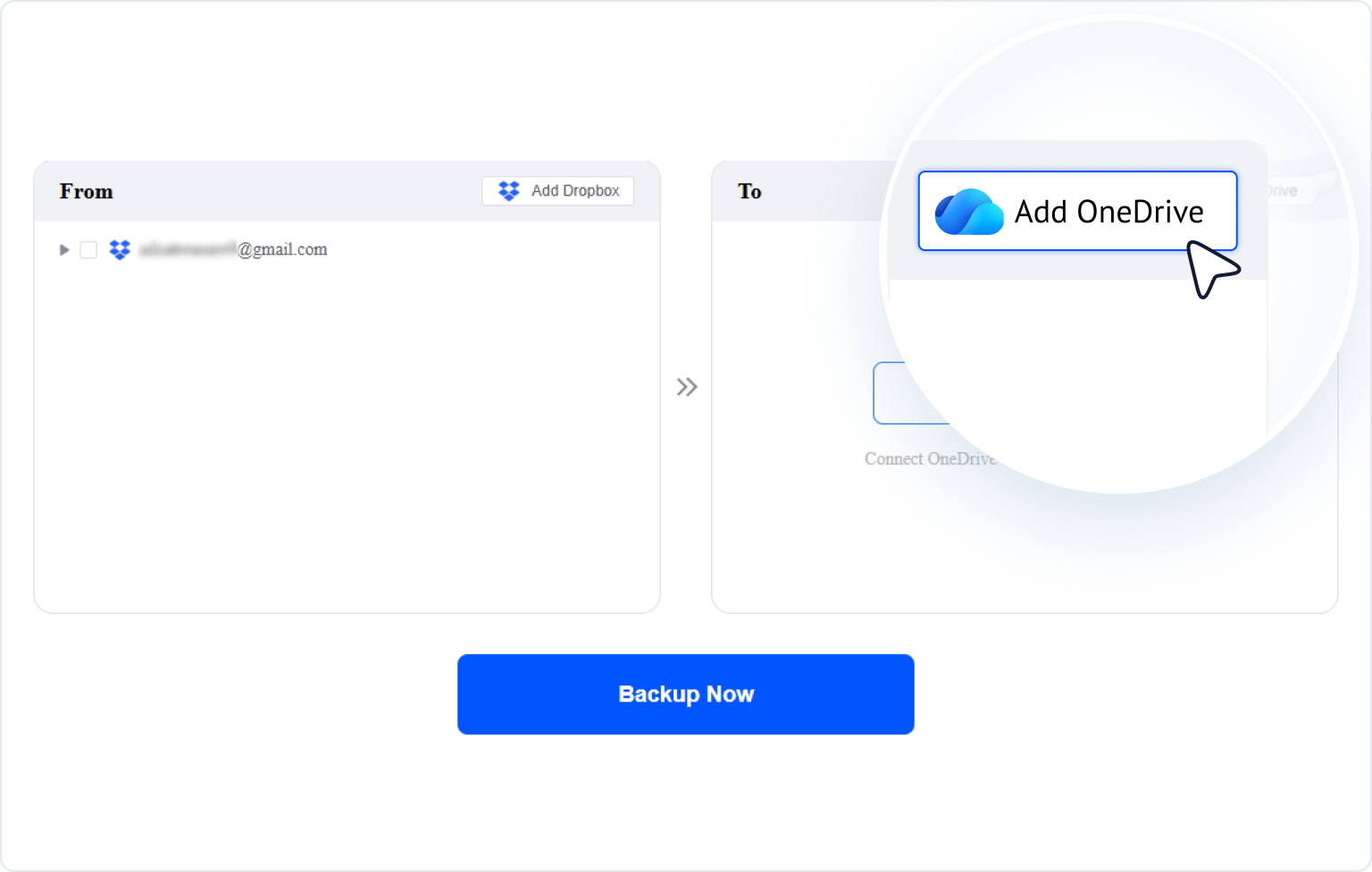 Add OneDrive as the backup destination
