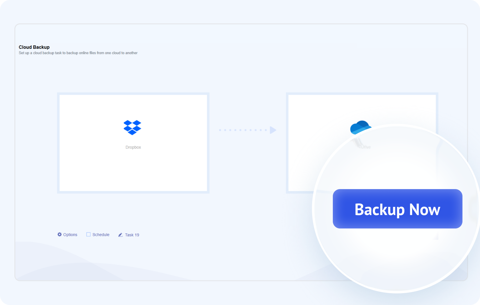 Create the Dropbox to OneDrive backup task