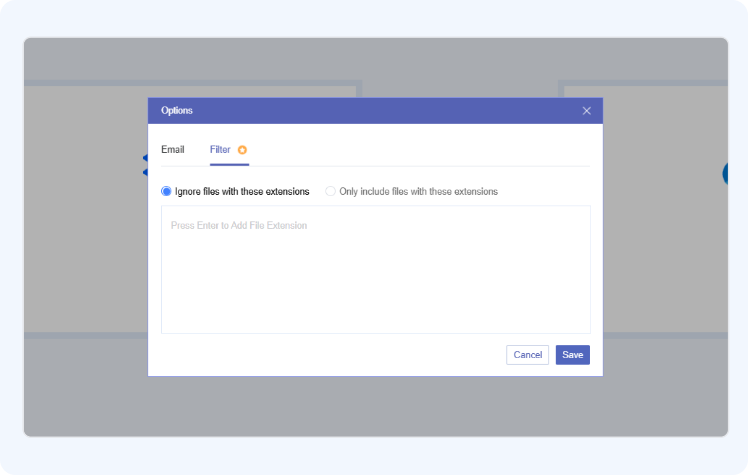 Configure backup options and filters