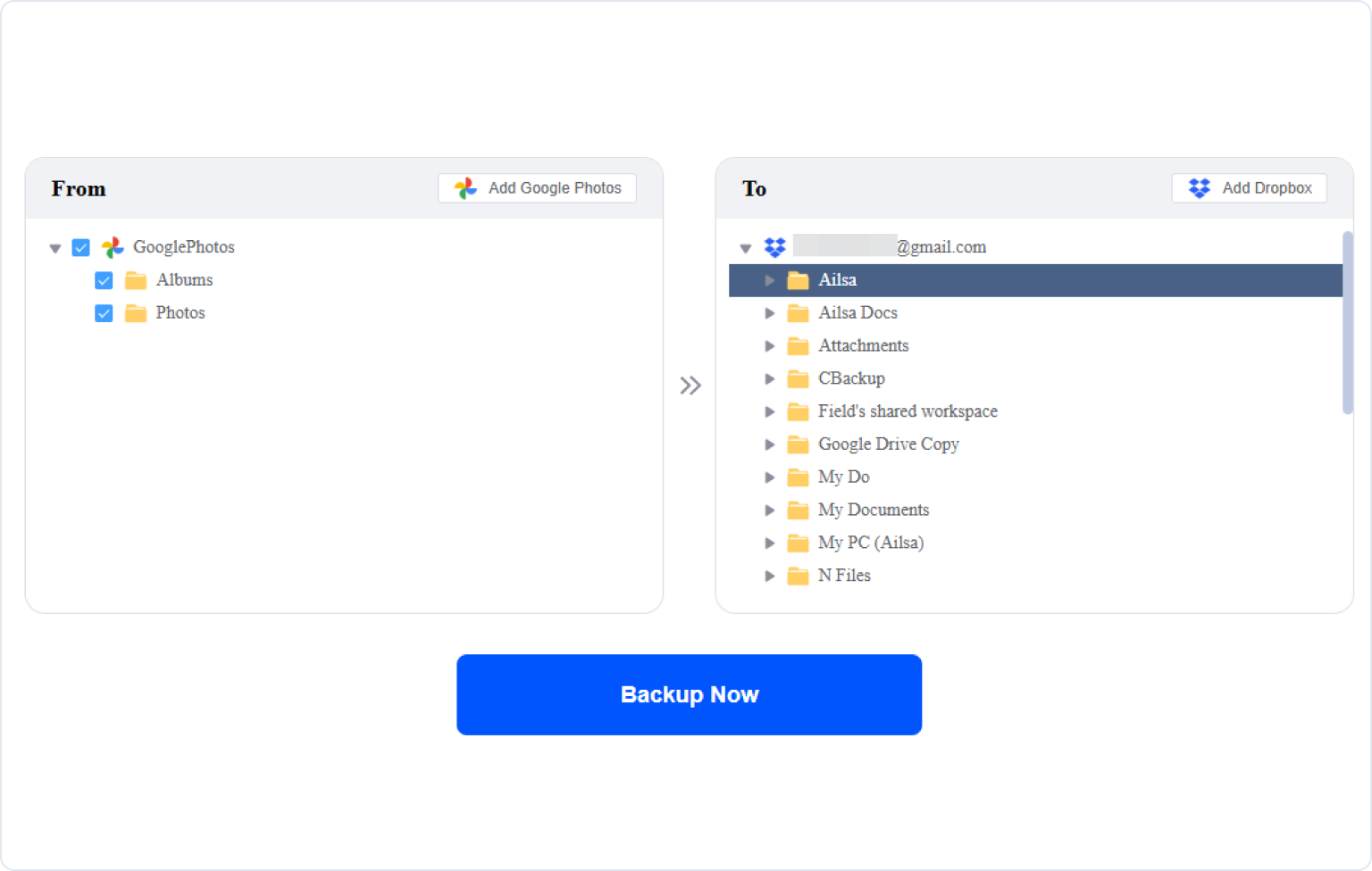 Start backup