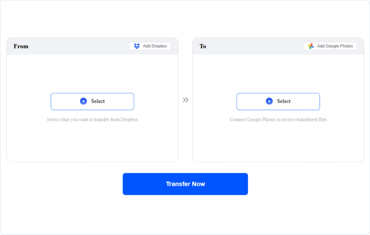 Add Dropbox as the source cloud in the transfer tool
