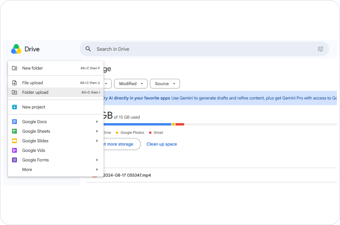Upload downloaded Box files to Google Drive in the browser