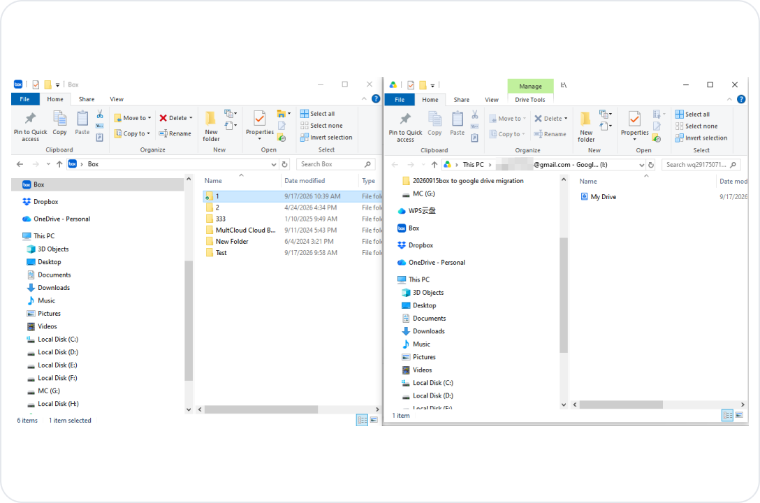 Copy files between Box Drive and Google Drive for desktop