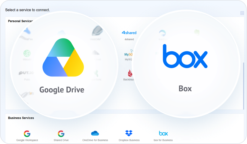 Add Box Business and Google Workspace in MultCloud