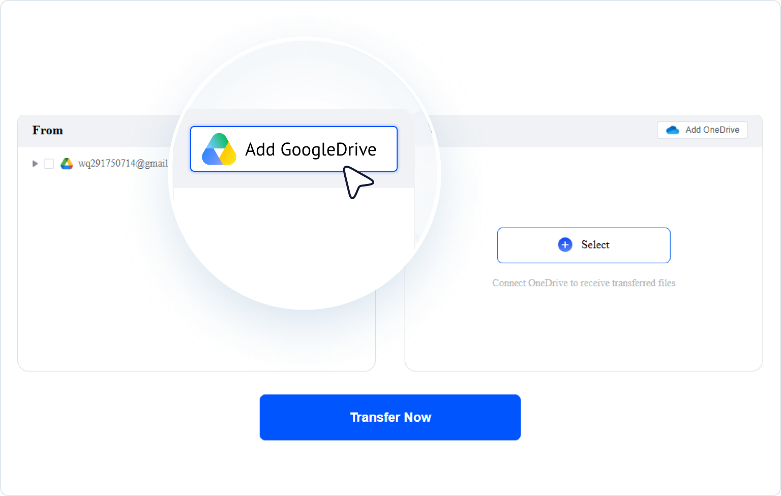 Select Google Drive and OneDrive in the online tool