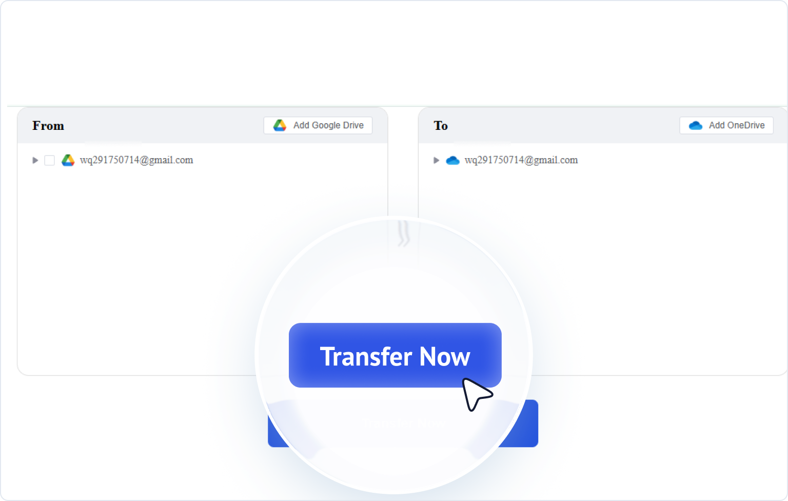 Start the online cloud transfer