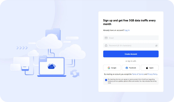 註冊 MultCloud 帳戶