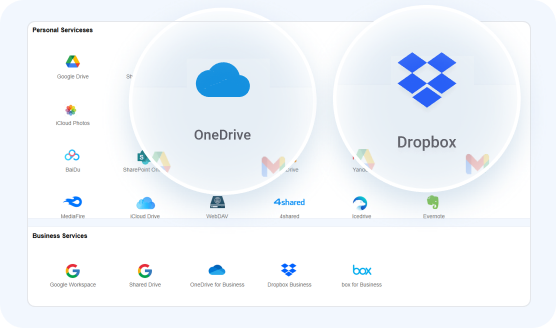 將 Dropbox 和 OneDrive 新增至 MultCloud