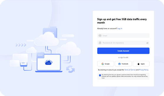 Sign up for MultCloud