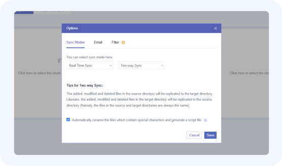 Create a Cloud Sync task