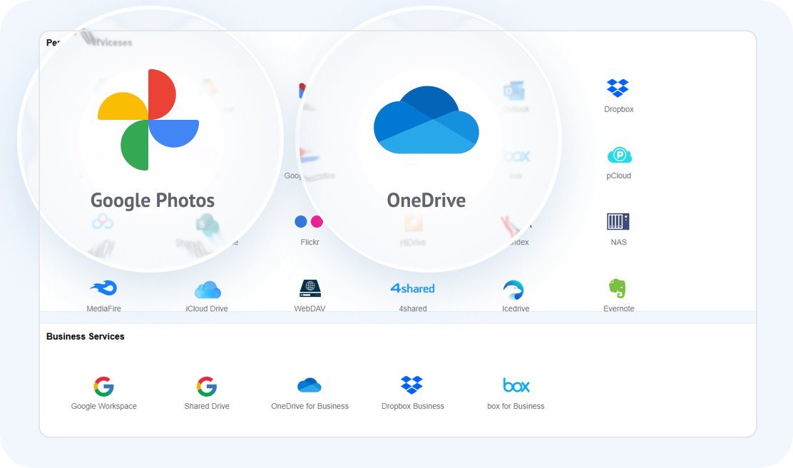 Add Google Photos and OneDrive to MultCloud