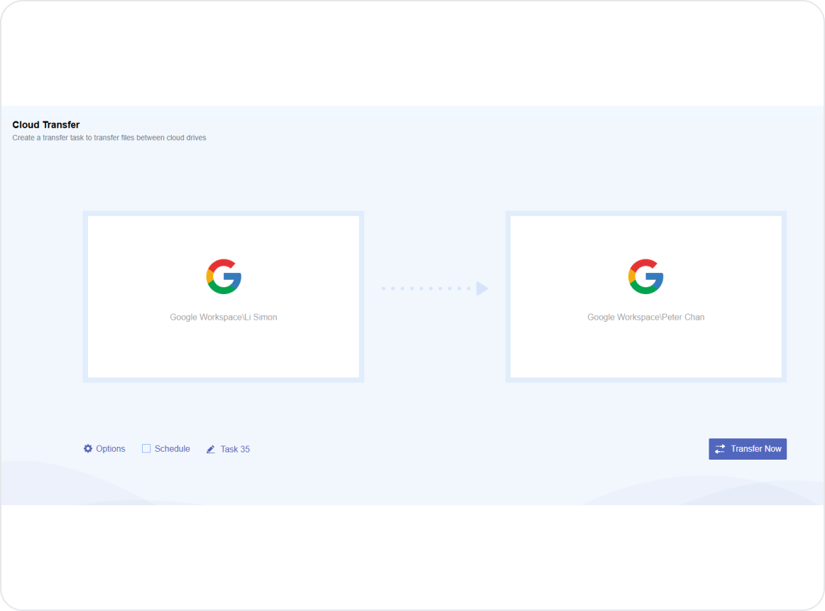 Cloud transfer with a free account