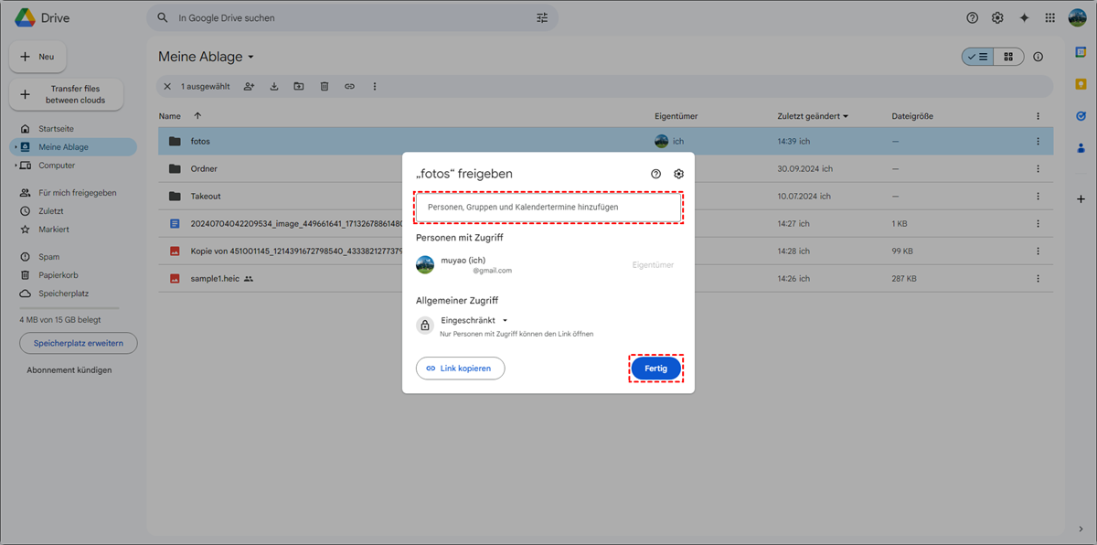 Google Drive-Konto hinzufügen Google Drive-Konto hinzufügen