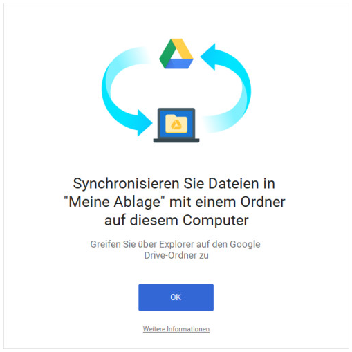 Google Drive-Sicherung und -Synchronisierung Informationen