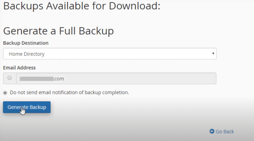 Backup generieren Backup generieren