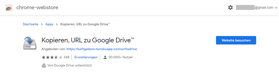 Kopieren, URL zu Google Drive