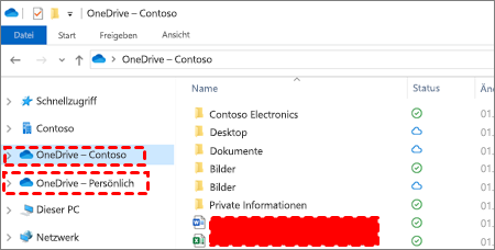 Verwalten mehrerer Onedrive-Konten in Windows 10