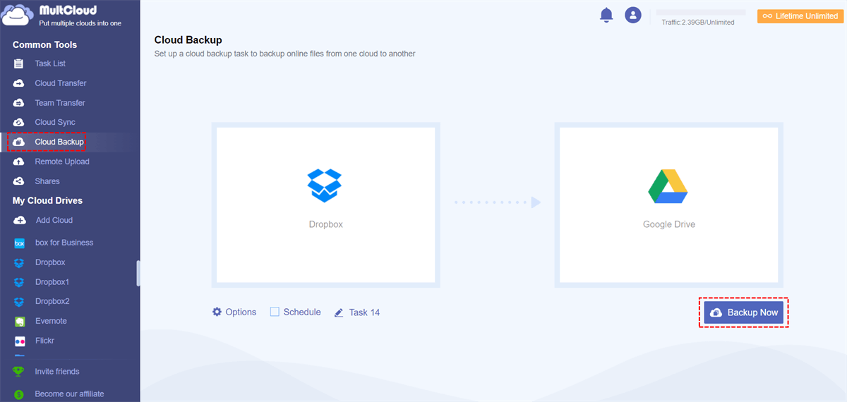 Backup Dropbox to Google Drive