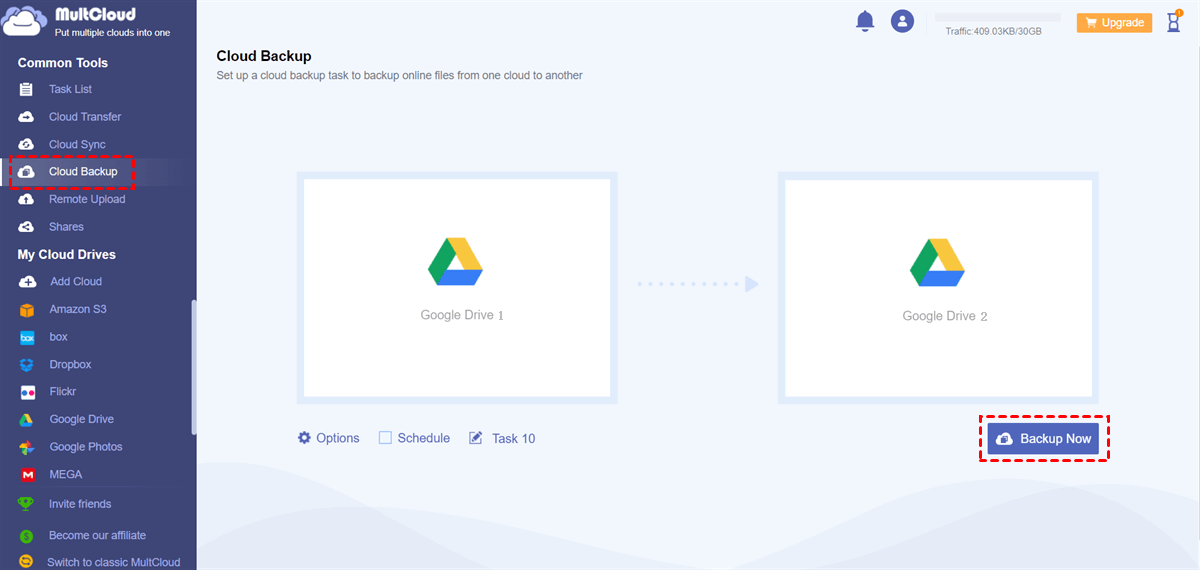 Backup from One Google Drive Account to Another