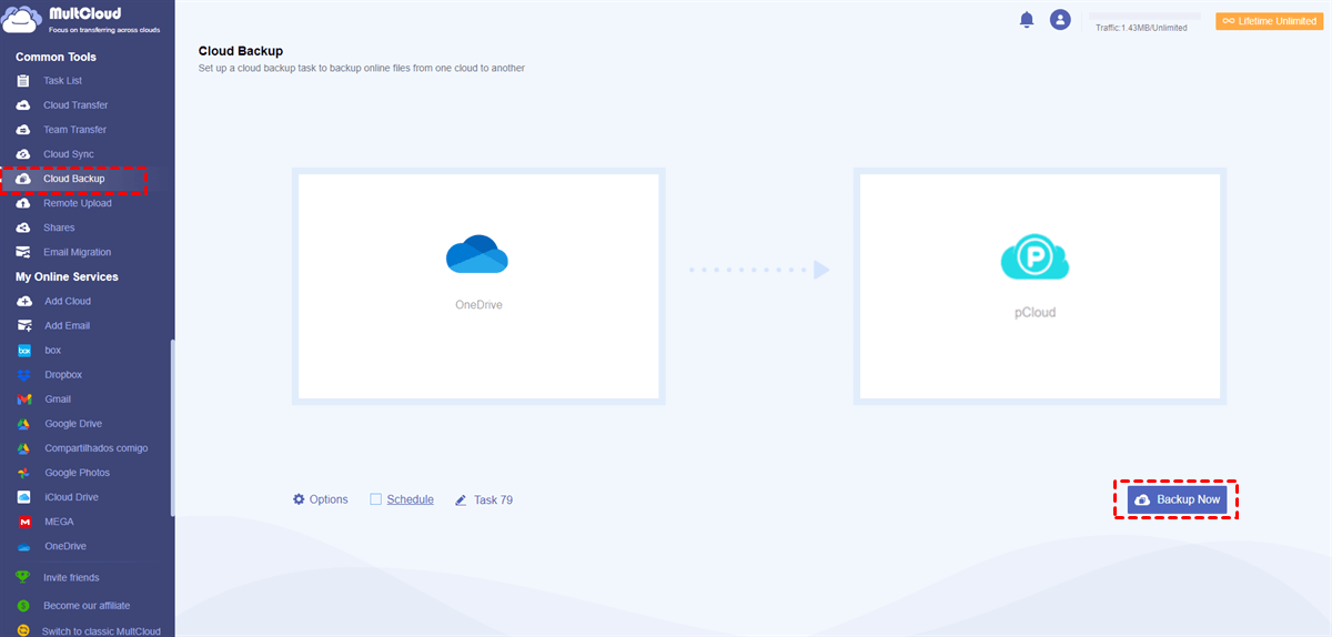 Backup OneDrive to pCloud Backup OneDrive to pCloud